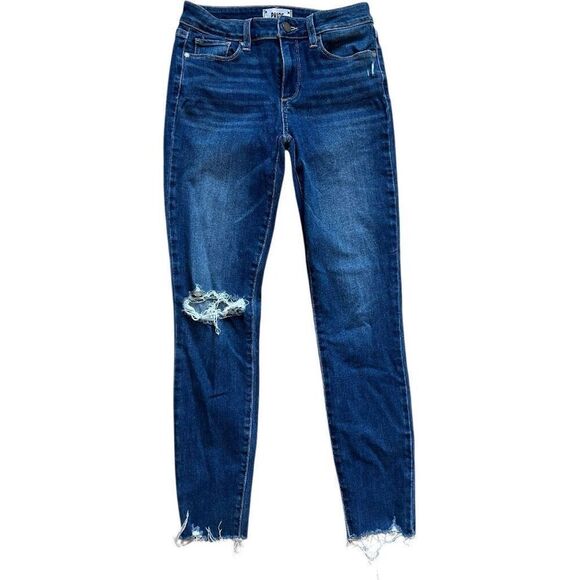 Womens Paige Verdugo Ankle Roadhouse Destructed Distrssed Jeans - Sz 27 - Picture 2 of 4
